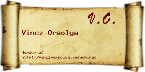 Vincz Orsolya névjegykártya